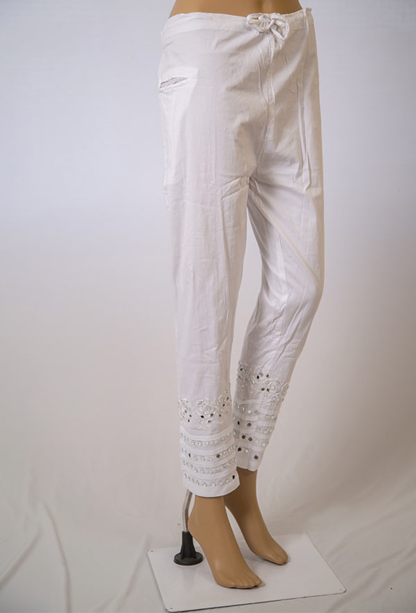 Blue floral block printed kurta and white fish pants  set of two by Athira  Designs  The Secret Label